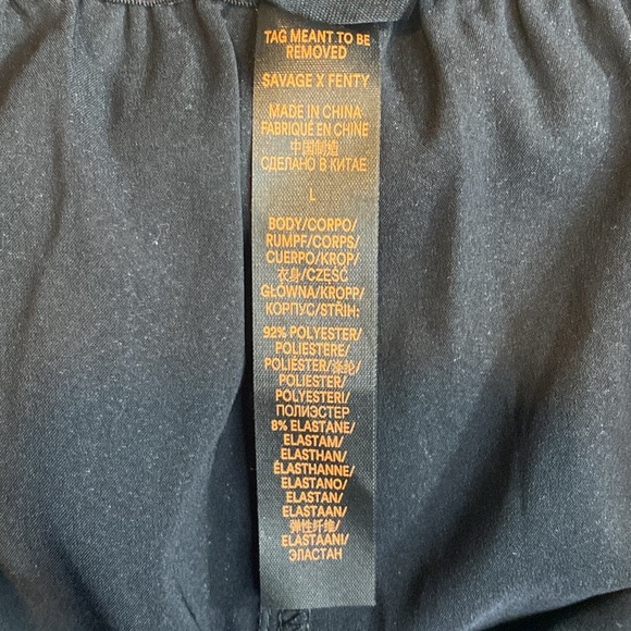 NWOT Savage x Fenty Unisex Black Satin Boxer Shorts, Size Large - Picture 8 of 8